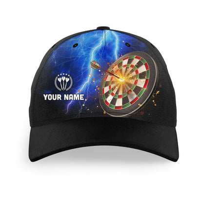 Personalized Thunder Lightning Blue Baseball Darts Hat Custom Dart Caps For Team Darts Gift LDT1276