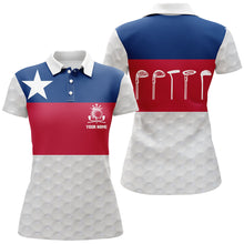 Load image into Gallery viewer, Texas Flag Womens Golf Polo Shirt, Texas Golf Shirts For Women, Custom Name Patriotic Golf Gifts LDT0073