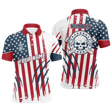 Load image into Gallery viewer, American Flag Scratches Custom Mens Disc Golf Polo Shirts Patriotic Disc Golf Gifts For Men LDT0281