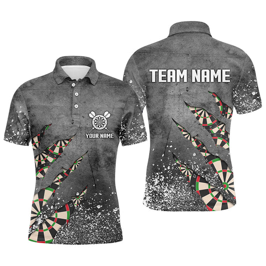 Paint Splash Grey Mens Darts Polo Shirt Custom Dart Shirts For Men Team Dart Jerseys LDT0964