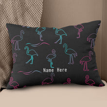 Load image into Gallery viewer, Colorful Neon Flamingo Custom Throw Pillow Personalized Home Decor Gifts LDT1191