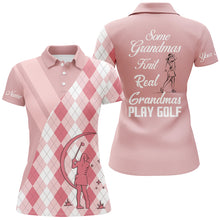 Load image into Gallery viewer, Some Grandmas Knit Real Light Pink For Ladies, Argyle Pink Custom Name Women 3D Polo Shirt LDT0008