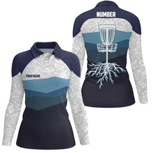 Load image into Gallery viewer, Navy Blue Mountains Disc Golf Polo Shirt Custom Disc Golf Shirts For Women Cool Golf Gifts LDT0470