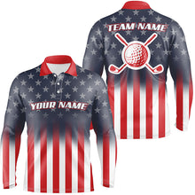Load image into Gallery viewer, Gradient American Flag Mens Golf Polo Shirt Custom Patriotic Golf Tops For Men Golf Gifts LDT1048