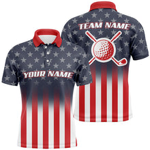 Load image into Gallery viewer, Gradient American Flag Mens Golf Polo Shirt Custom Patriotic Golf Tops For Men Golf Gifts LDT1048