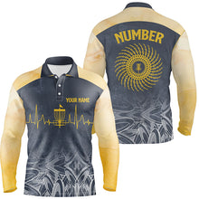 Load image into Gallery viewer, Heartbeat Mens Golf Polo Shirts, Custom Golf Shirts Disc Golf Shirts For Mens, Best Golf Gifts LDT0051