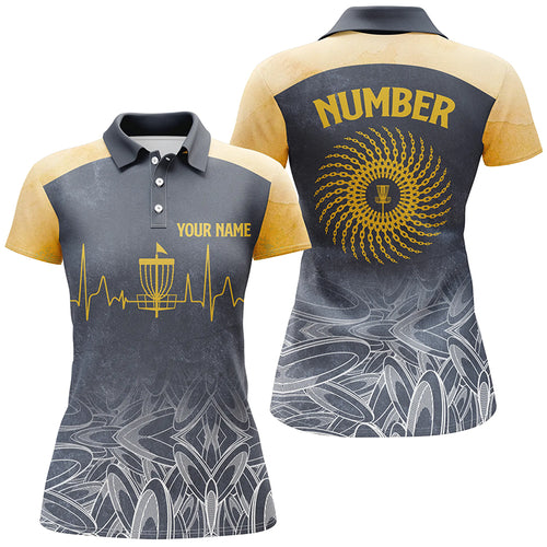 Heartbeat Womens Golf Polo Shirts, Custom Golf Shirts Disc Golf Shirts For Womens, Best Golf Gifts LDT0051