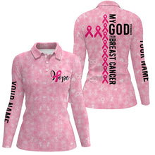 Load image into Gallery viewer, My God Is Stronger Than Breast Cancer Womens Golf Shirt Pink Golf Tops For Ladies Golf Gifts LDT0251
