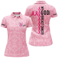 Load image into Gallery viewer, My God Is Stronger Than Breast Cancer Womens Golf Shirt Pink Golf Tops For Ladies Golf Gifts LDT0251