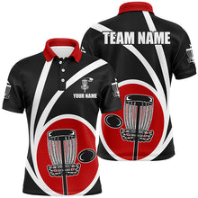 Load image into Gallery viewer, Customized Black Red Mens Disc Golf Polo Shirts Cool Disc Golf Shirt For Male Team Disc Golf Gifts LDT1244