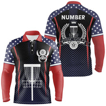 Load image into Gallery viewer, Mens American Flag Disc Golf Polo Shirts Customized Patriotic Golf Shirts For Men, Golf Gifts LDT0287