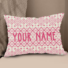 Load image into Gallery viewer, Geometric Pink Paisley Custom Throw Pillow Personalized Golfing Gifts LDT1130