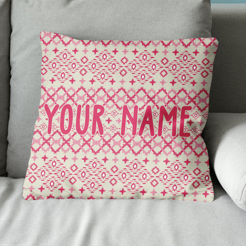 Geometric Pink Paisley Custom Throw Pillow Personalized Golfing Gifts LDT1130