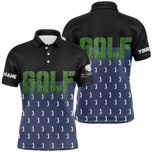 Load image into Gallery viewer, Black And Navy Mens Golf Polo Shirts Personalized Funny Golf Shirts For Men, Skull Golfing Gifts LDT0136