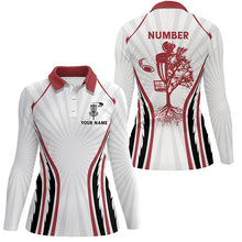 Load image into Gallery viewer, Retro Red Fire Disc Golf Polo Shirts Personalized Disc Golf Shirts For Women Disc Golf Basket LDT0935