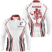 Load image into Gallery viewer, Retro Red Fire Disc Golf Mens Polo Shirt Personalized Disc Golf Shirts For Men Disc Golf Basket LDT0935