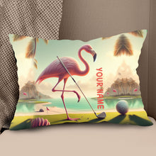 Load image into Gallery viewer, Golf Flamingo Tropical Custom Pillow Personalized Golf Gifts For Golfer LDT1169