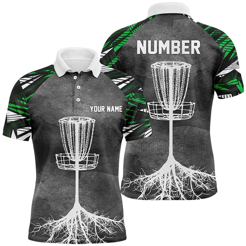 Mens Disc Golf Polo Shirt Grey Green Camo Custom Disc Golf Shirts For Men Golf Gifts LDT0726