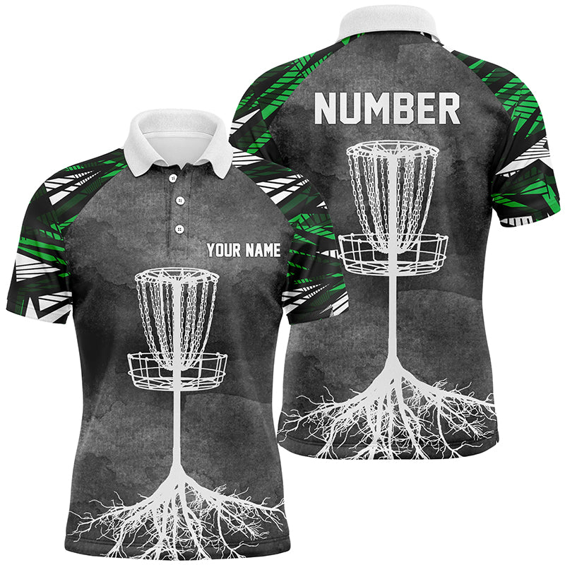 Mens Disc Golf Polo Shirt Grey Green Camo Custom Disc Golf Shirts For Men Golf Gifts LDT0726