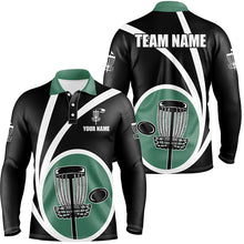 Load image into Gallery viewer, Customized Black Green Mens Disc Golf Polo Shirts Cool Disc Golf Shirt For Team Golf Gifts LDT0744