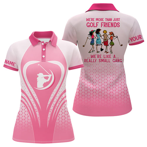 Golf Friends Pink Triangle Pattern Womens Golf Polo Shirts, Unique Female Golf Gifts LDT0025