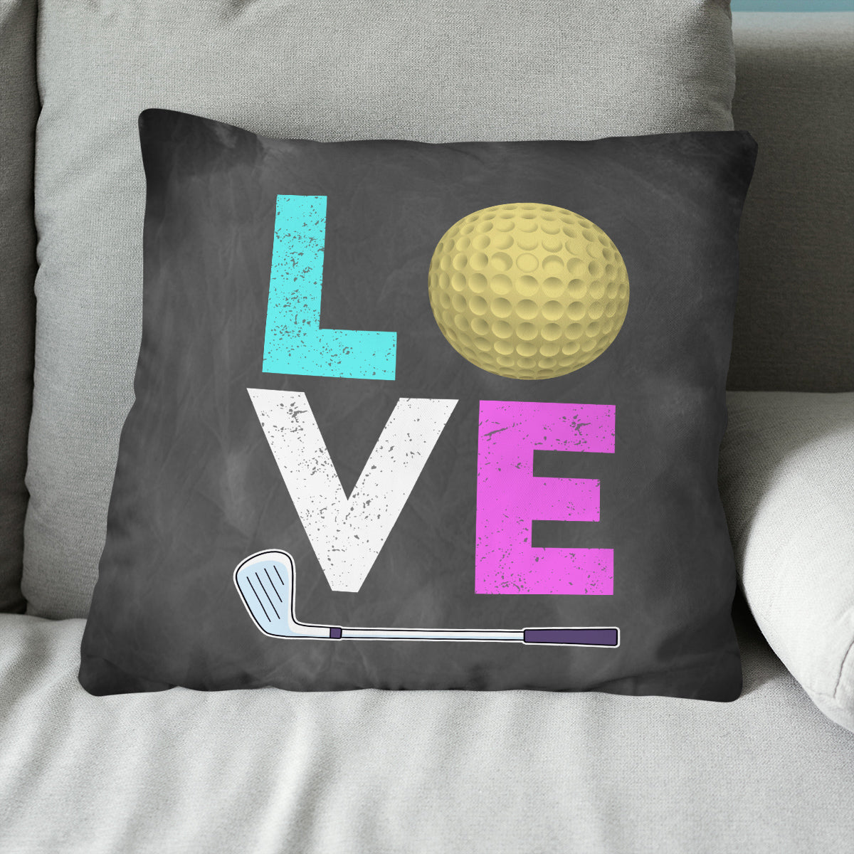 Colorful Golf Love Throw Pillow Cool Golf Gifts For Golf Lover LDT1221