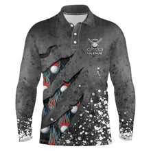 Load image into Gallery viewer, Paint Splash 3D Mens Golf Polo Shirts Personalized Fire Flame Golf Shirts For Mens Golf Gifts LDT1050