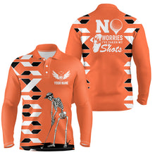 Load image into Gallery viewer, Mens Skull Golf Polo Shirts Personalized Orange Golf Shirts For Men, Halloween Golf Gifts LDT0242