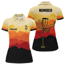Load image into Gallery viewer, Sunset Pattern Womens Golf Polo Shirts, Custom Golf Shirt Disc Golf Shirts For Women, Golf Gifts LDT0054