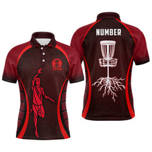 Load image into Gallery viewer, Mens Red Golf Polo Shirts, Custom Cool Golf Shirts Disc Golf Shirts For Men, Cool Golf Gifts LDT0059