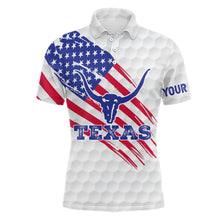 Load image into Gallery viewer, Texas Flag Longhorn Mens Golf Polo Shirts Custom Patriotic Golf Shirts For Men Golf Gifts LDT0258