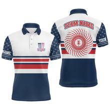 Load image into Gallery viewer, Disc Golf American Flag Mens Polo Shirt Personalized Patriotic Disc Golf Shirts For Men LDT0595