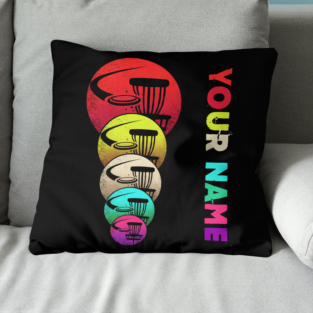 Multicolor Disc Golf Basket Custom Pillow Personalized Disc Golf Gifts LDT1092
