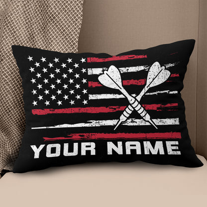 Retro American Flag Darts Pillow Custom Patriotic Darts Player Gifts LDT1102