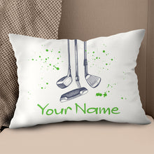 Load image into Gallery viewer, Vintage Hand Drawn Golf Clubs Custom Throw Pillow Personalized Golf Gift LDT1127