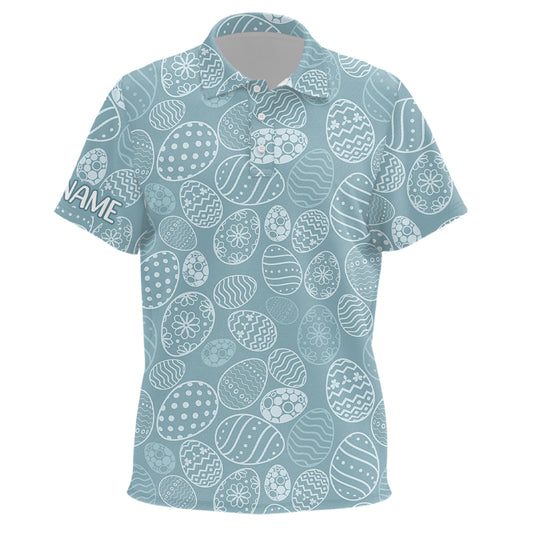 Blue Funny Easter Eggs Kids Golf Polo Shirts Custom Easter Day Golf Shirts For Kid Golf Gifts LDT1336