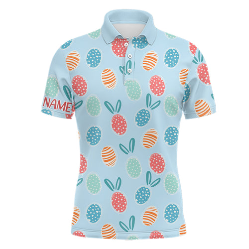 Colorful Easter Eggs Mens Golf Polo Shirts Custom Easter Funny Golf Tops For Men Golf Gifts LDT1338