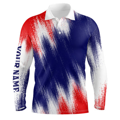American Flag Mens Golf Polo Shirts Custom Patriotic Golf Shirts For Men Golfing Gifts LDT1344