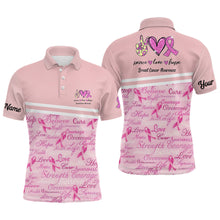 Load image into Gallery viewer, Breast Cancer Awareness Pink Mens Golf Polo Shirt Custom Golf Shirts For Men Best Golf Gifts LDT0389