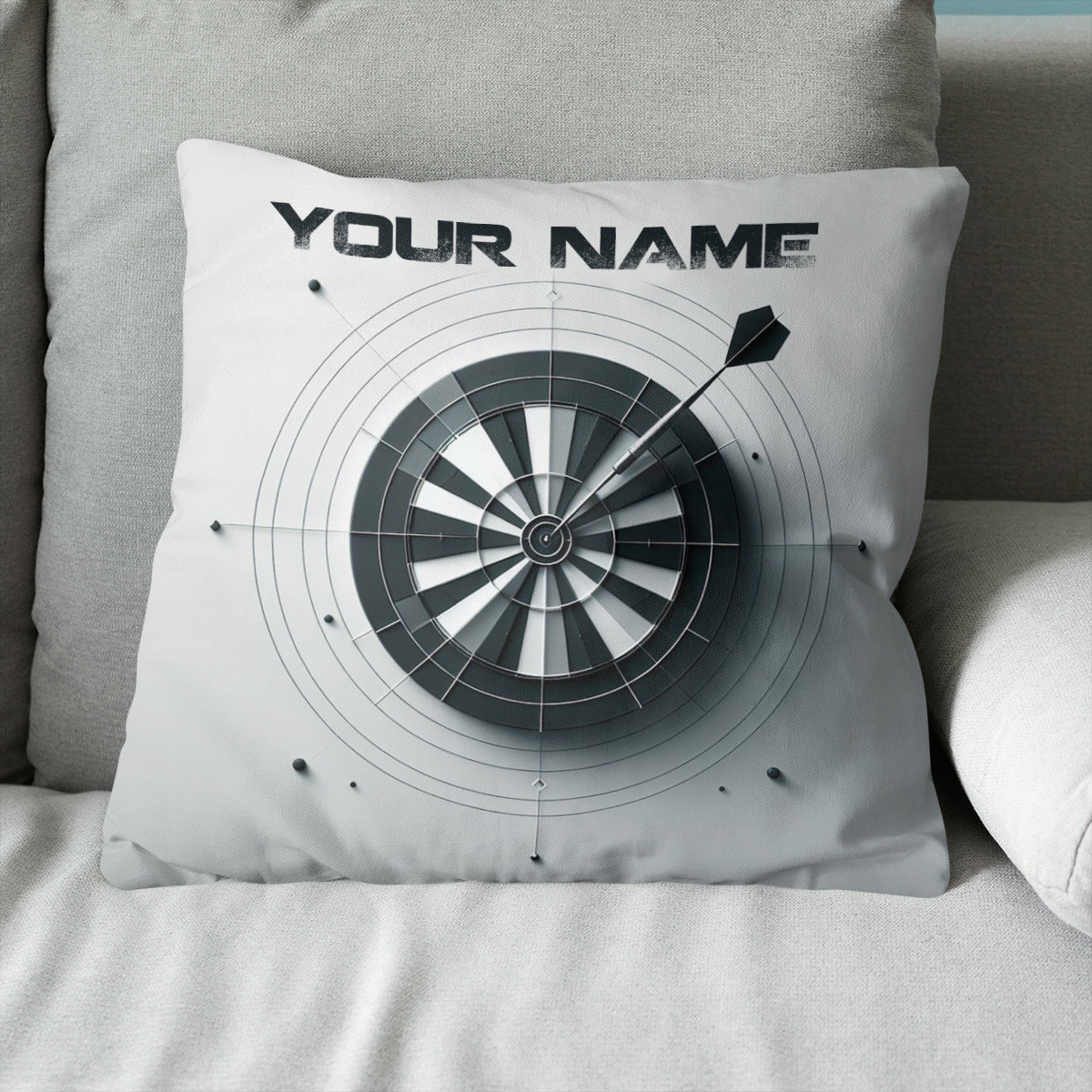 Black White Basic Darts Pillow Personalized Darts Gifts For Dart Player LDT1151
