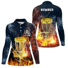 Load image into Gallery viewer, Fire And Water Womens Disc Golf Polo Shirt Lightning Golf Shirts For Women, Disc Golf Gifts LDT0150