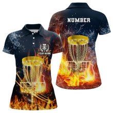 Load image into Gallery viewer, Fire And Water Womens Disc Golf Polo Shirt Lightning Golf Shirts For Women, Disc Golf Gifts LDT0150