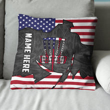 Load image into Gallery viewer, American Flag Disc Golf Basket Custom Pillow Personalized Disc Golf Gift LDT1178