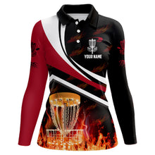 Load image into Gallery viewer, Personalized Disc Golf Fire Flame Red Style Custom Golf Shirts For Women Disc Golf Gifts LDT0440