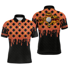 Load image into Gallery viewer, Happy Halloween Orange Pumpkin Mens Golf Polo Shirts Custom Skull Golf Shirts For Men Golf Gifts LDT0442