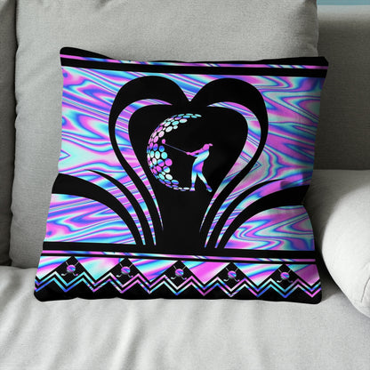 Golf Heart Rainbow Throw Pillow Best Golf Gifts For Golfer LDT1214