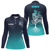 Load image into Gallery viewer, Personalized Women Disc Golf Polo Shirt Hive Number Disc Golf Tops For Women Disc Golf Basket LDT1009