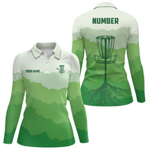 Load image into Gallery viewer, Green Sunset Customized Womens Disc Golf Polo Shirt Disc Golf Tops For Women Disc Golf Basket LDT1011