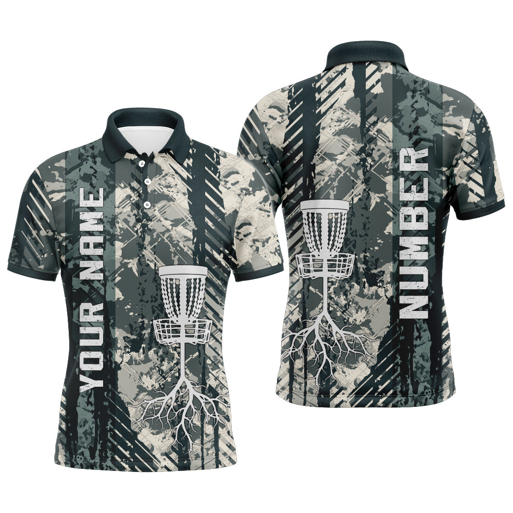 Personalized Wild Grunge Mens Disc Golf Polo Shirt Custom Disc Golf Shirts For Men Golf Gifts LDT0515