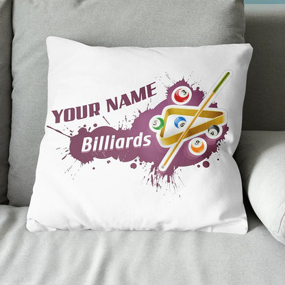 Personalized Billiard Balls Throw Pillow Custom Pillow Top Billiard Gift VHM0854